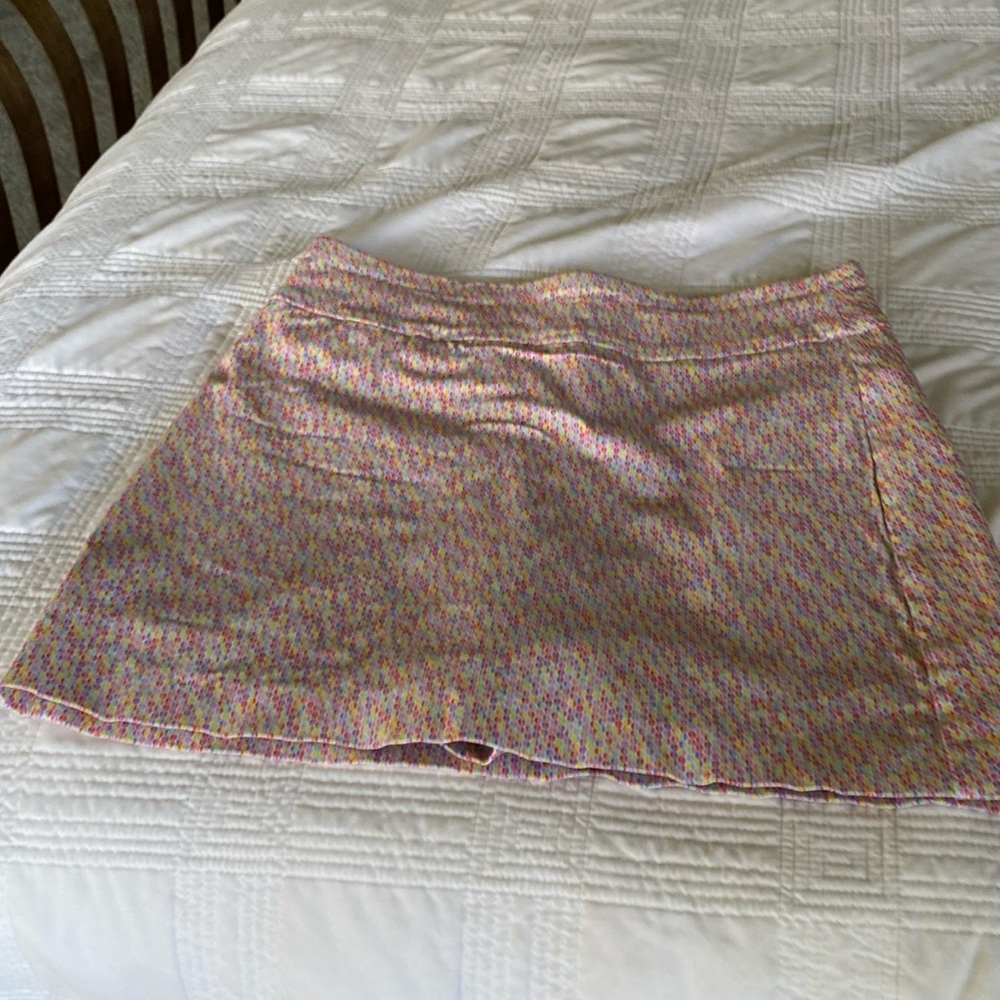 Pink multicolored golf skort